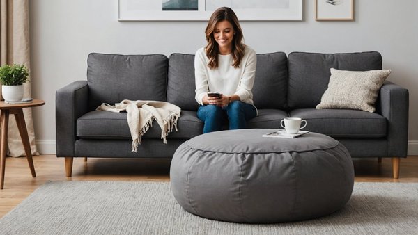 Décorez votre salon avec un pouf poire élégant